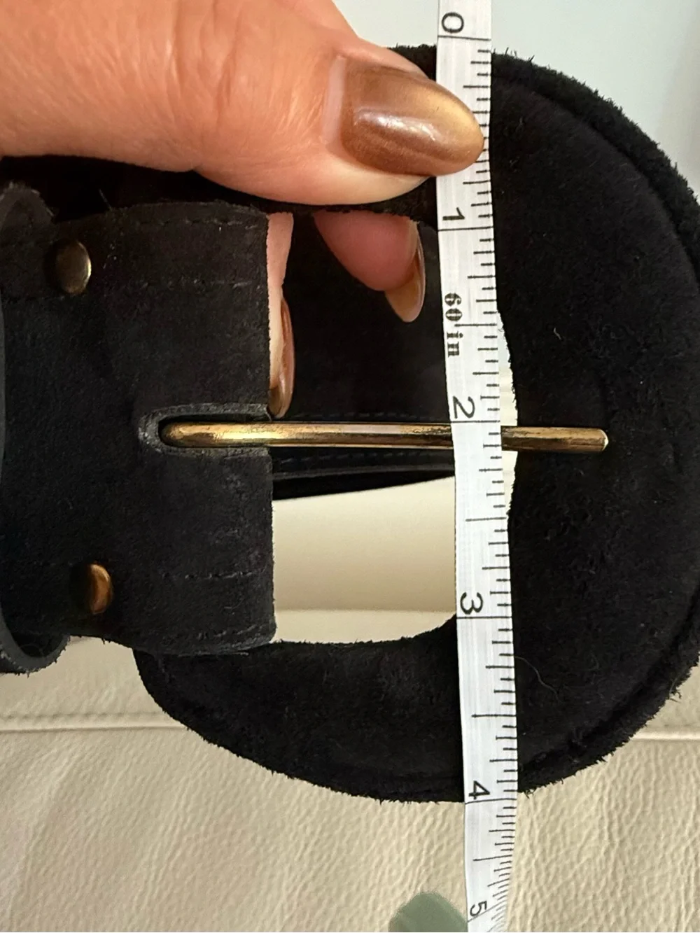 Y2K Express Suede Black Studded Women's Belt w/Mixed Metal Accents sz M 29-33 in